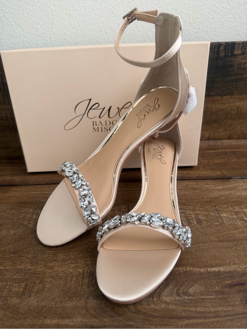Jewel Badgley Mischka | Crystal Embellished Ankle Strap Sandal
